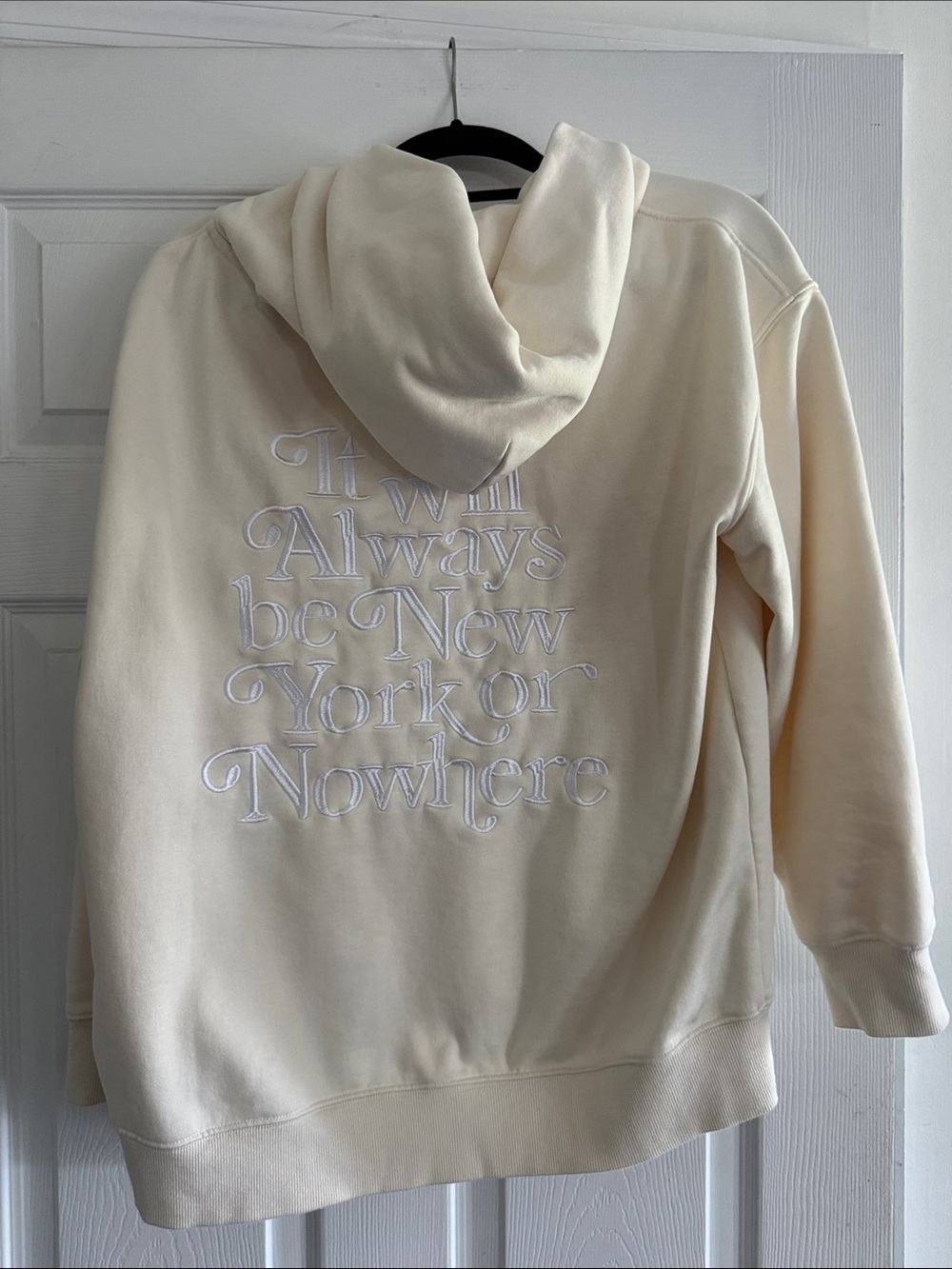 New York or Nowhere Cream Always Zip Hoodie Sweatshirt - Men